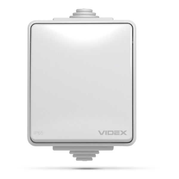 Вимикач 1-клавішний Videx 25183 Binera IP65 VF-BNW11-G