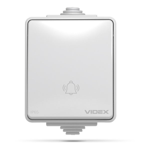 Вимикач без фіксації 1-клавішний Videx 25729 Binera IP65 VF-BNW11DB-G