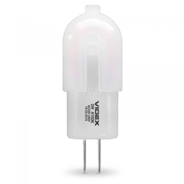 Лампа светодиодная Videx 24632 мощностью 2W из серии E Series. Типоразмер — G4 с цоколем G4, температура цвета — 4100K