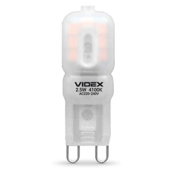 Лампа светодиодная Videx 24634 мощностью 2.5W из серии E Series. Типоразмер — G9 с цоколем G9, температура цвета — 4100K